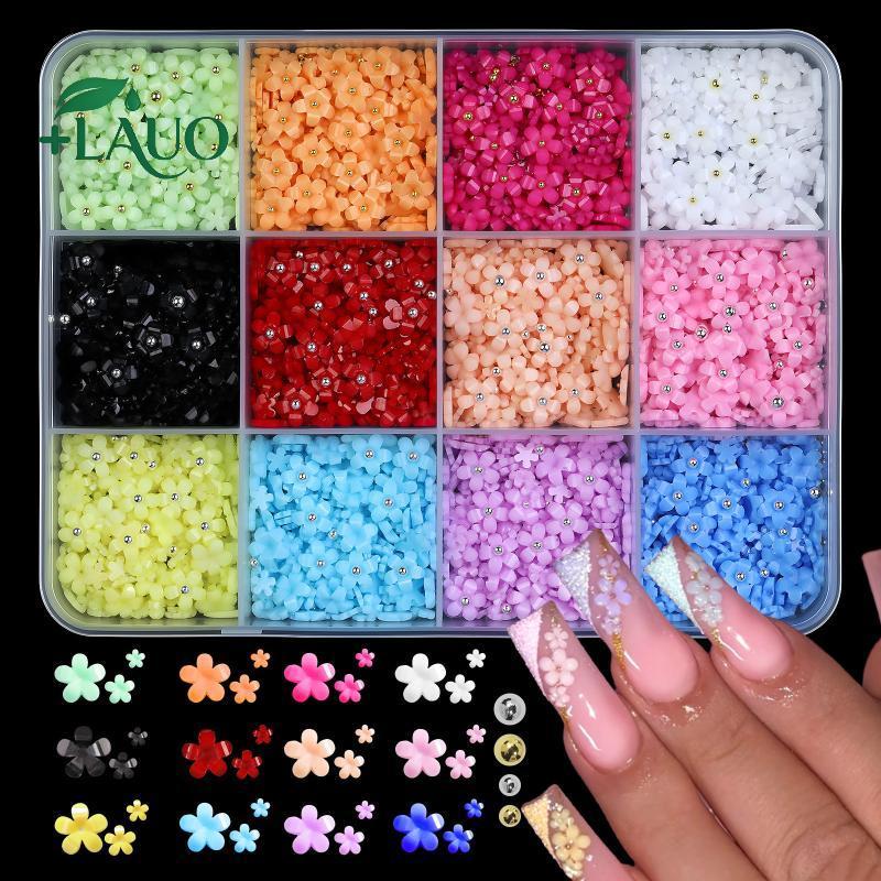 Springevenstar Màu Sắc Hỗn Hợp 3D Hoa Móng Tay Quyến Rũ Bộ 6 Lưới Móng Tay Nghệ Thuật DIY Trang Trí Cho Salon Chuyên Nghiệp Sử Dụng Tại Nhà Springevenstar