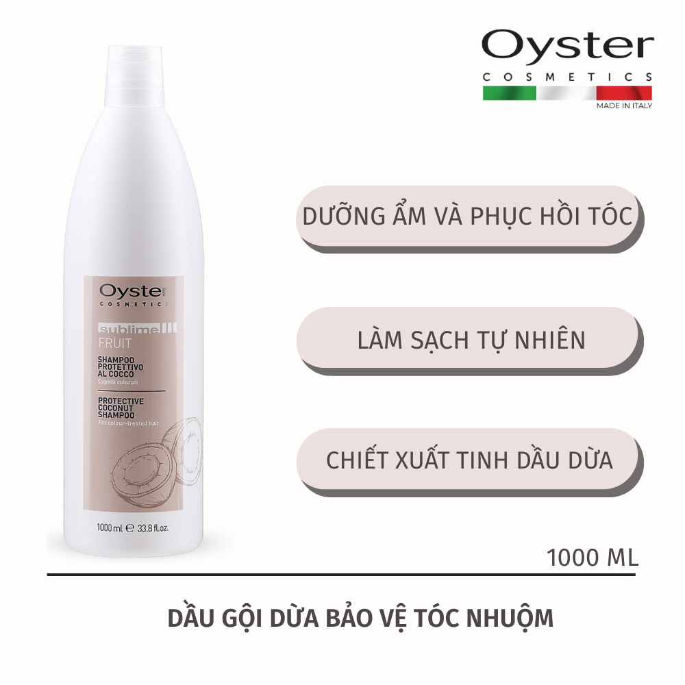 Dầu gội giữ màu OYSTER COSMETICS Protective Coconut phục hồi giữ màu tóc nhuộm 1000ML chính hãng