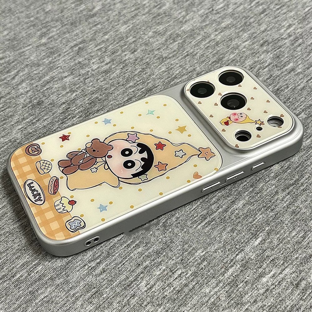 Ốp điện thoại Acrylic mạ ngôi sao gấu 2 trong 1 cho iPhone 17 Pro Max 16 15 14 13 Vỏ bảo vệ chống sốc