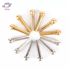 HFTOY 6 Chiếc Kim Loại Cầu Pin Đàn Guitar Acoustic Dân Gian Dây Pin Peg Móng Tay Bạc / Màu Vàng ~