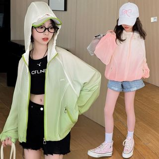 Áo chống nắng cho bé gái gradient thời trang-áo khoác mỏng nhẹ thoáng khí nhanh khô phong cách Hàn