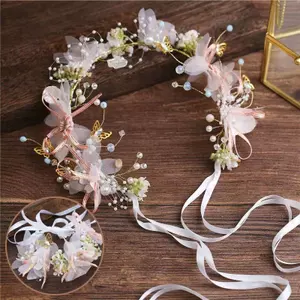 Mũ Cô Dâu Phong Cách Cổ Tích Công Chúavới Vòng Hoa, Thích Hợp cho Sân Khấu và Diễn Xuất
