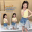 Bé Gái Mùa Hè Gradient Denim Quần Short 2026 Phong Cách Mới Trẻ Em Kẻ Sọc Khâu Thời Trang Quần Nóng