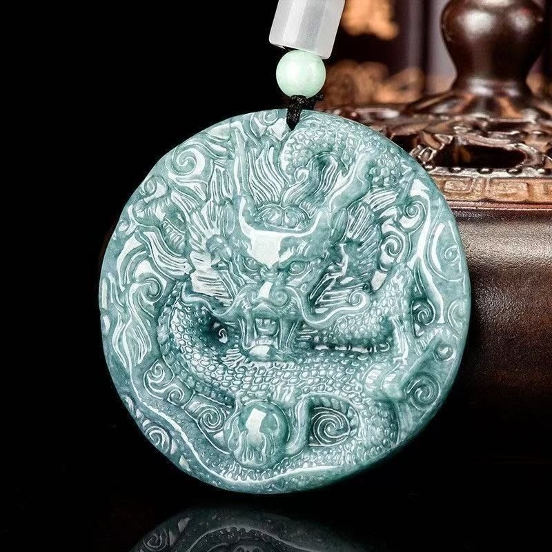 Đá quý màu nước xanh mặt dây chuyền thương hiệu Cửu Long, phong cách truyền thống, độc đáo và quyến rũ