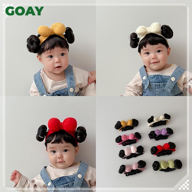 GOAY Thời Trang Dễ Thương Cho Bé Trẻ Em Tóc Giả Trẻ Em Bé Gái Nơ Tóc Giả Băng Đô Quấn Tóc Sơ Sinh Tập Đi Tóc Giả Mũ Tóc Giả Cosplay Mũ Đội Đầu VN