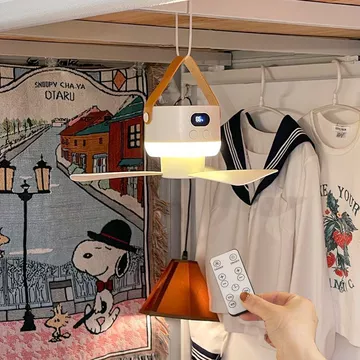Đèn quạt 2026 Quạt trần nhỏ mới Ánh sáng Giường ký túc xá Quạt nhỏ Điều khiển từ xa Treo Quạt điện mini USB