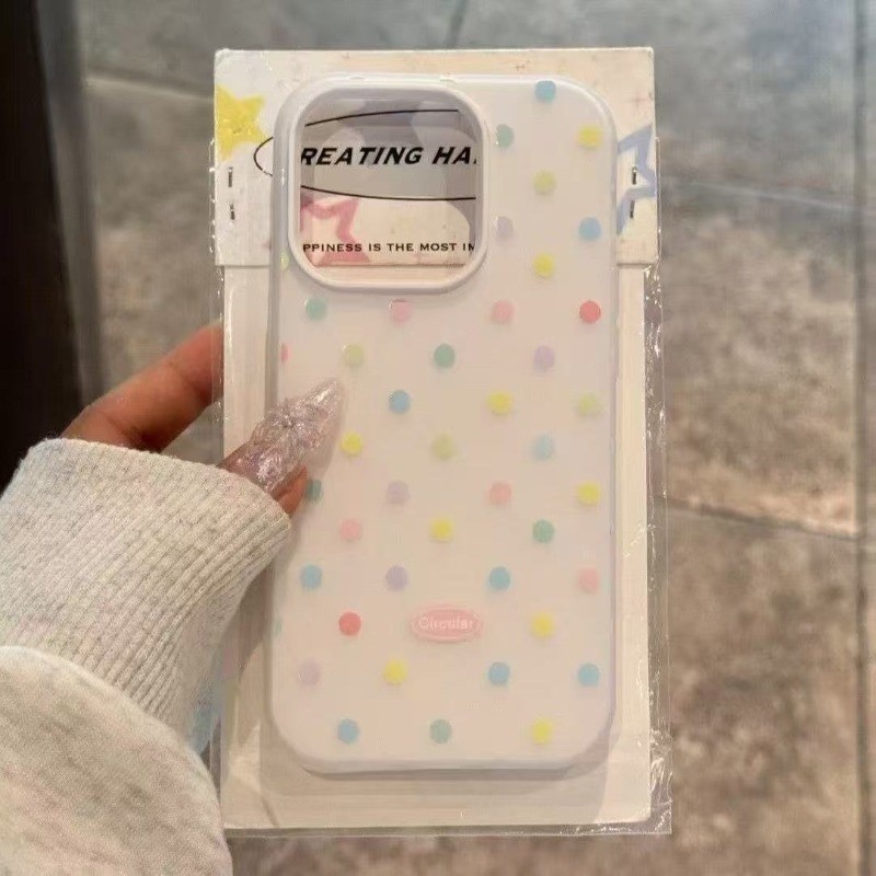 Đơn Giản Màu Dot Điện Thoại Trường Hợp Cho iPhone 17 16 15 14 13 12 11 Pro Max X Xr Xs Max
