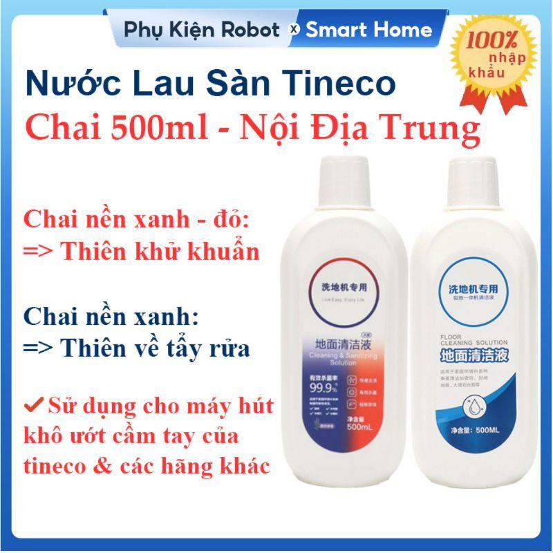 Nước Lau Sàn Cho Máy Hút Bụi Lau Nhà Khô Ướt Tineco & Các Hãng Khác, Chai 500ml, Hàng Nội Địa Trung, Hương Hoa Oải Hương