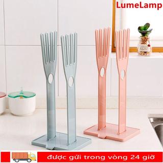 Giá đỡ máy sấy đa năng Lumelamp, giá phơi có thể tháo rời màu xanh/hồng, móc treo găng tay làm sạch tái sử dụng, dùng cho nhà bếp