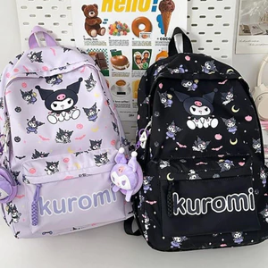 Túi đi học dành cho học sinh Kuromi Ba lô dung tích lớn dễ thương Ba lô học sinh tiểu học chống nước nhẹ
