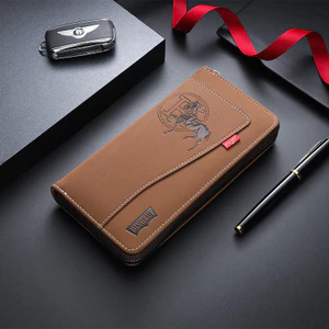 Crazy Horse Da Ví Nam Phong Cách Retro PU Dây Kéo Túi Thời Trang Ngắn Đựng Thẻ Túi Đựng Tiền Xu260413