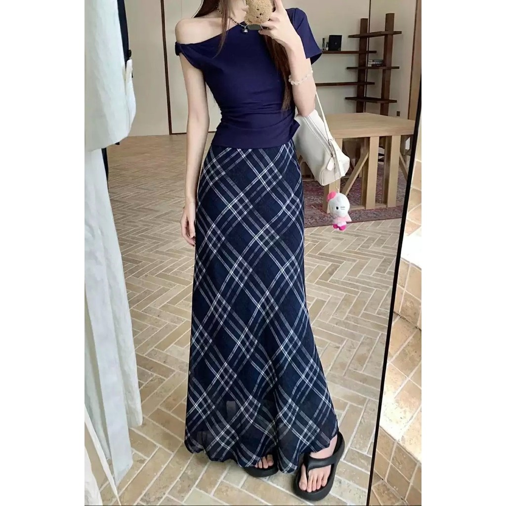 SUXI Váy kẻ sọc phong cách giản dị dành cho nữ mùa hè 260414