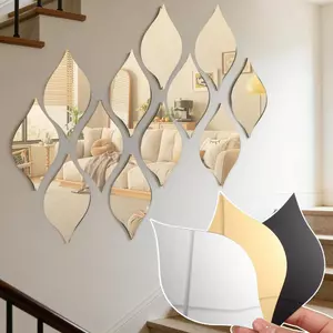 6 / 30 Chiếc Gương Acrylic Có Thể Tháo Rời 3D DIY Dán Tường Tự Dính Giọt Nước Gương Đề Can Cho Phòng Ngủ Phòng Tắm Trang Trí Phòng Khách