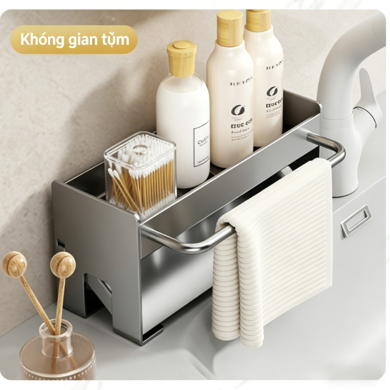 Kệ để đồ Rửa Chén,khay Nghiêng 45 độ,thoát Nước Tự động, Kệ để đồ đa Năng, Chất Liệu Thép Carbon Cao Cấp