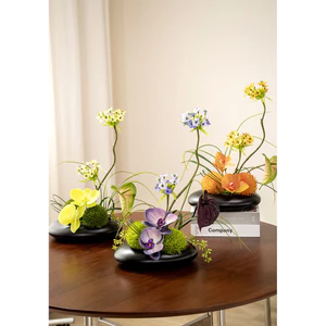 chậu cây cảnh bonsai giả phong cách trung hoa decor phòng khách tiểu cảnh rêu đá nghệ thuật cắm sẵn kèm chậu gốm cao cấp
