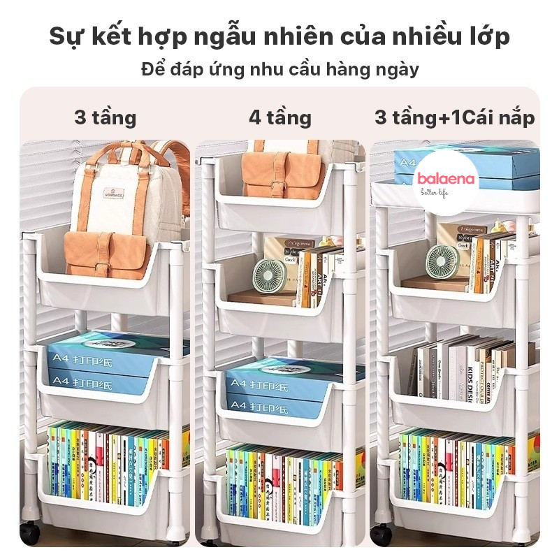 Kệ Sách Đa Năng Tiện Ích Có Bánh Xe, Giải Pháp Tối Ưu Không Gian Sống
