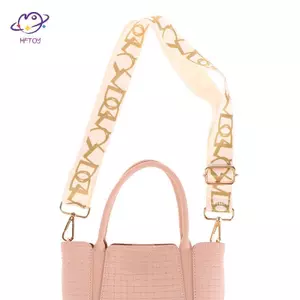 HFTOY Dây đeo túi rộng có thể điều chỉnh Dây đeo vai Túi thêu màu Dây đeo DIY Phụ kiện túi thay thế ~