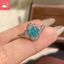Tính khí thời trang hình bát giác dát kim cương carbon cao màu tím hoa hồng hoa hồng cá tính đa năng nhẫn nữ