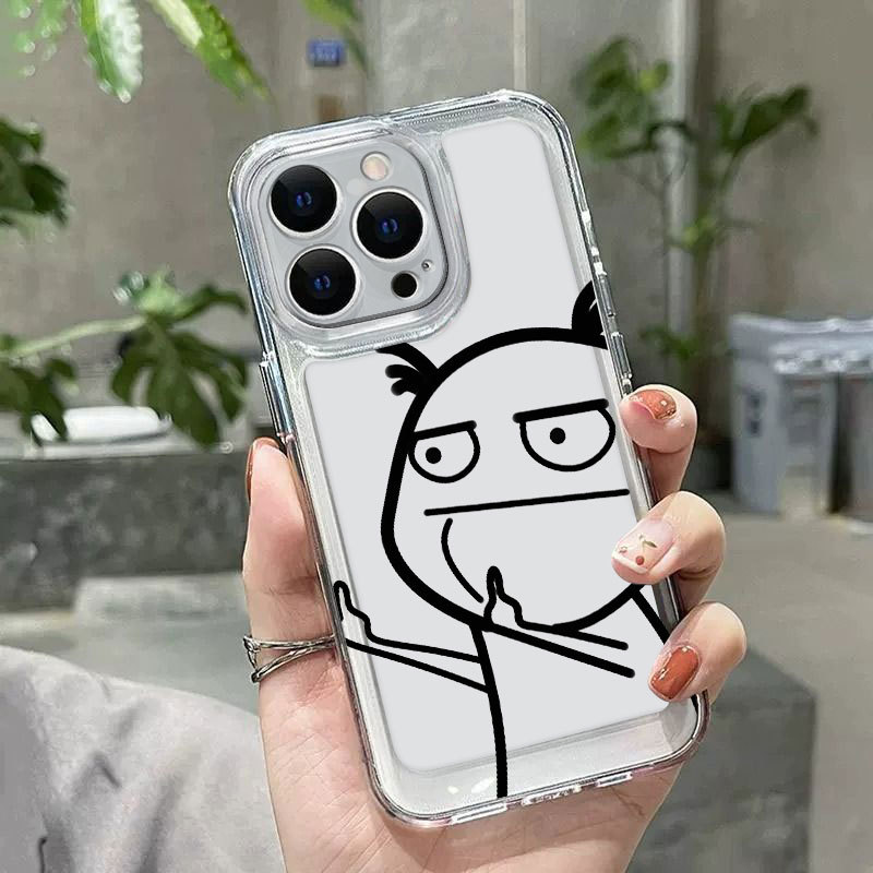 Ốp Lưng iPhone Finger Viền Thẳng Chống Sốc, Trong Suốt Bảo Vệ Camera - iP 7/8/X/XS/11/12/13/14/15/16/17/Plus/Pro/Max/Air