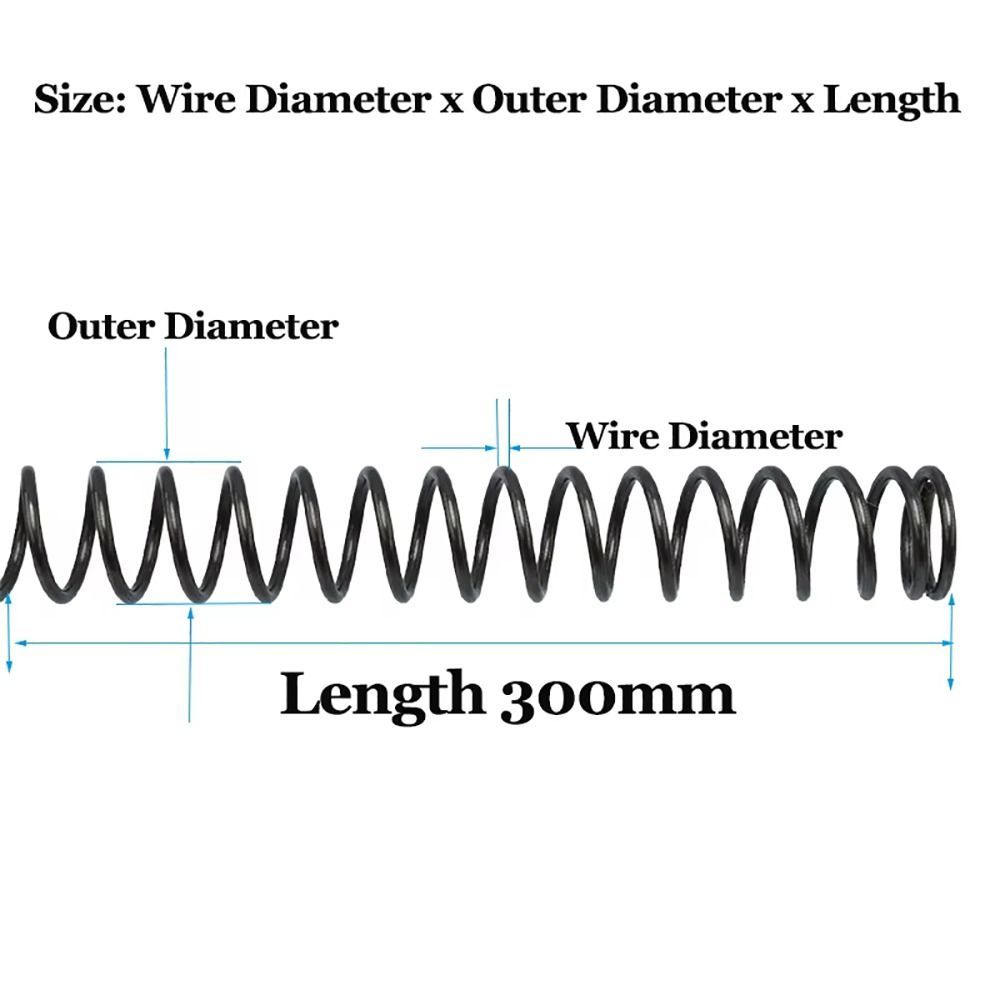 NOTE1 10 Chiếc Lò Xo Cuộn Dây Dài, Chiều Dài 300mm 0,3 0,4 0,5 0,6 0,7 0,8 1mm Lò Xo Nén, Lò Xo Trở Lại Thép Lò Xo Loại Y 65Mn Cho Máy Công Nghiệp Sửa Chữa Ô Tô