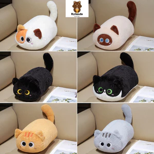 Rytanda Mô Phỏng Meow Star Mèo Đen Xi Lanh Đồ Chơi Sang Trọng Cho Bé Trai Bé Gái Mềm Mại Dễ Thương Mèo Con Sang Trọng Búp Bê Gối Gối Nhồi Bông Trẻ Em Trang Trí Nhà Giáng Sinh Quà Tặng Sinh Nhật