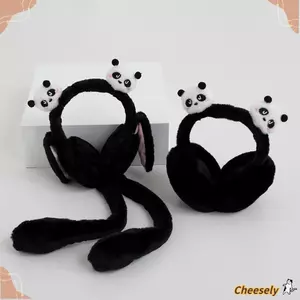 Bịt tai di chuyển tai gấu trúc CHEESELY, Bảo vệ lạnh Giữ ấm cho tai dễ thương, Quà tặng năm Dụng cụ ấm áp sang trọng Mũ tai chống gió mềm mại dành cho nữ
