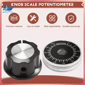 15 Bộ Núm Điều Khiển Điện Áp A03 và Tấm Cân 0-100 Tấm Cân Bakelite Núm Cân Tấm Điện Áp Kỹ Thuật Số