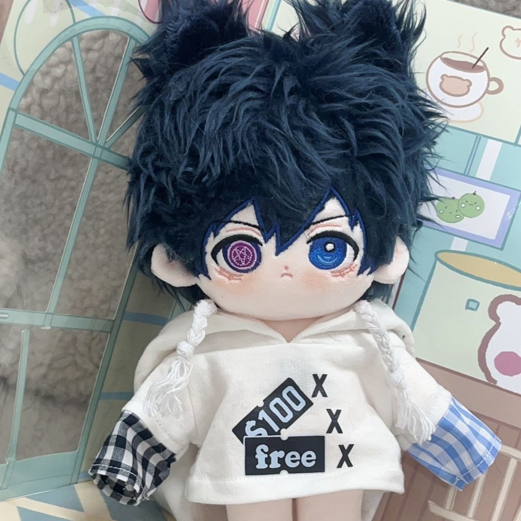 Black Butler Bo Sauce Cotton Doll 20CM Búp bê bé trai có giá trị cao Búp bê đồ chơi sang trọng Búp bê quạt hai chiều Quà tặng 4.22