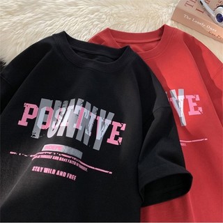 Áo thun nam ESEA cổ tròn, phong cách đường phố Mỹ, làm từ cotton nguyên chất, phù hợp unisex