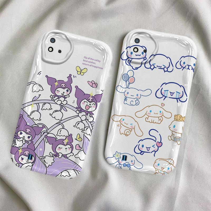 Vỏ Cho Realme C20 C20A C11 2021 Vỏ Kem Hoạt Hình Cinnamoroll Cặp Đôi TPU Mềm 3D Sóng Silicon Vỏ Điện Thoại