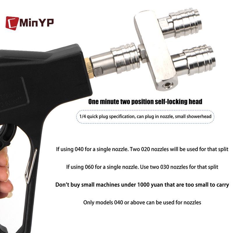 CMinYP Kép Vòi Phun Xe Ô Tô Bộ Chuyển Đổi Cần Qui Kết Nối Đôi Lắp Xoay Vòi Phun Tự Động Áp Lực Cao Máy Giặt Xe Dụng Cụ Vệ Sinh Vinh Quang