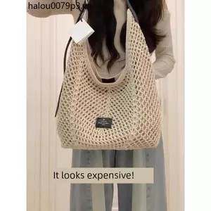 Niche Rỗng Dệt Túi Tote Nữ Hàn Quốc Đi Biển Kỳ Nghỉ Đi Biển Túi Đi Lại Dung Tích Lớn Vai Messenger