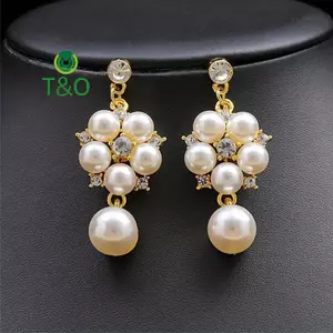 <![Bộ Bông Tai Cô Dâu Nelace Hoa Ngoc Trai Giả Kim Cương Giả, Sang Trọng, Thích Hợp Làm Quà Tặng]]>