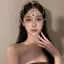 Handmade Ngọt Ngào Cưới Pha Lê Cô Dâu Đầu Dây Chuyền Trang Sức Tóc Cho Nữ Kim Cương Giả Phụ Kiện Đầu Trước [Mới]
