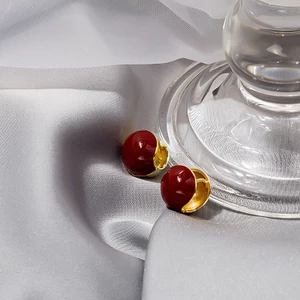 Bông Tai Đậu Đỏ Acacia Phong Cách Retro, Thiết Kế Đơn Giản Và Thanh Lịch