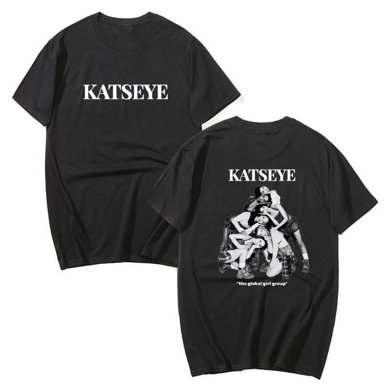 Áo thun thời trang retro Katseye, chất liệu cotton, size lớn, phù hợp nam nữ - Quà tặng hoàn hảo dành cho fan K-pop