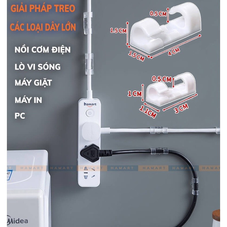 M7 VỈ 20C KEO 3M MỚI Nẹp Cố Định Dây Điện Kẹp Giữ Cáp Sạc Nẹp Dây Điện Chống Rối Dán Tường  MALAN