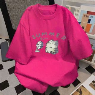 Áo phông unisex tay lỡ cotton su mát đa dạng Hình SUMMER Mát mẻ lin thuba94