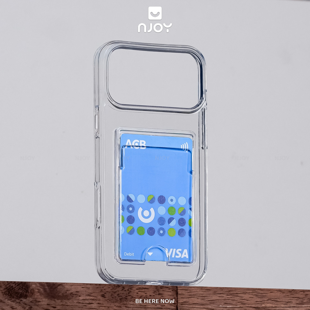 Ốp Đựng Thẻ Trong Suốt Njoy Bảo Vệ Camera Chống Sốc Cho Điện Thoại iPhone 18 Pro Max 17 16 15 14