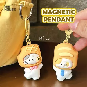 PlumHOUSE 1 Cặp Chó Dễ Thương Móc Khóa Từ Tính Mặt Dây Chuyền Hoạt Hình Sáng Tạo Cặp Đôi Móc Khóa Tinh Tế Ba Lô Trang Trí Phụ Kiện Quà Tặng VN