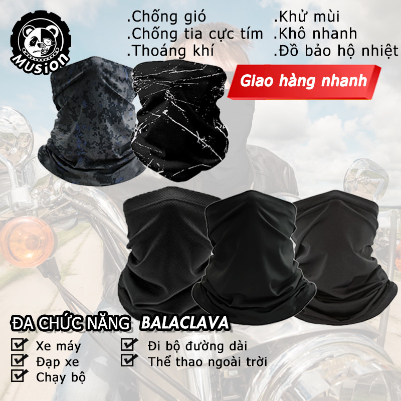 Mặt nạ nửa mặt co giãn Musion Ice Silk từ chất liệu tơ mát lạnh và thoáng khí, phù hợp cho hoạt động thể thao ngoài trời như cưỡi ngựa