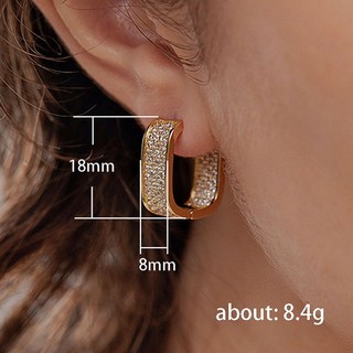 Vòng bông tai bạc sterling s925 zircon, quà tặng nữ đơn giản và sang trọng