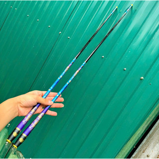 Phục Long Chiến Thần 4H - Cần Câu Tay Đơn Đài Cao Cấp - Carbon Xoắn Siêu Khỏe - 2.7m-3.6m-3.9m-4.5m-5.4m - Tím Xanh