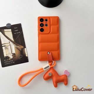 Ốp Lưng Ngựa Dễ Thương Cho OPPO Reno 13 13F 12 12F 11 11F Pro F27 F25 Pro F23 5G 4G Vỏ Điện Thoại Có Dây Đeo Sang Trọng Đồng Đô La Mỹ Mặt Dây Chuyền Ngựa Phồng Xuống Vỏ Áo Khoác