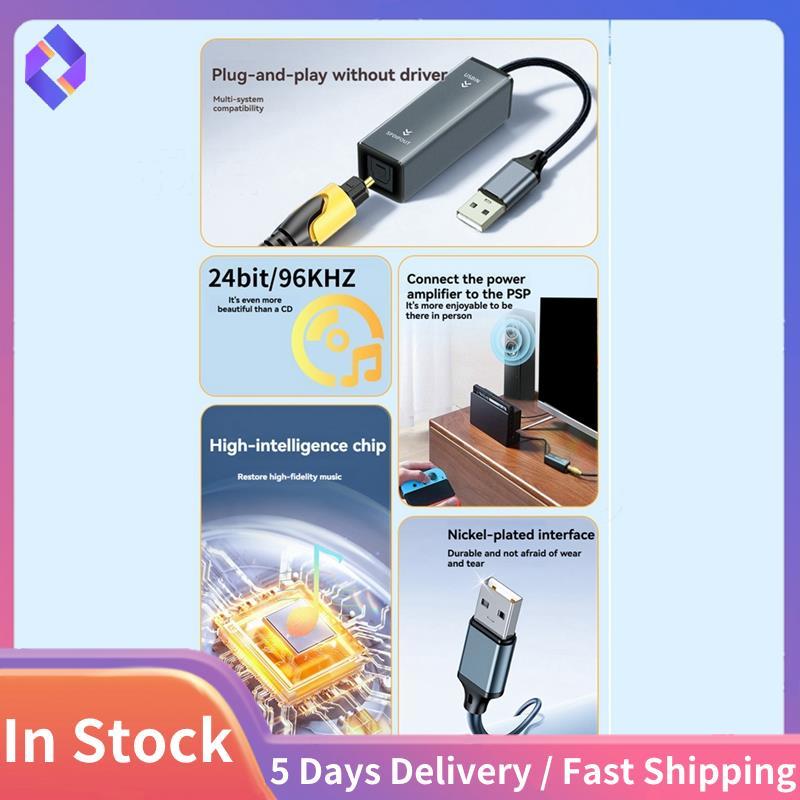 Bộ chuyển đổi âm thanh USB sang quang học Bộ chuyển đổi USB sang SPDIF Bộ chuyển đổi âm thanh 24bit / 96KHZ để kết nối máy tính xách tay với Soundbar