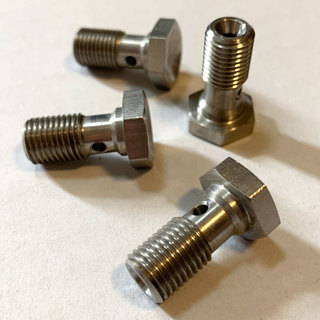 Xe Sửa Đổi Thép Không Gỉ Phanh Thép Họng Ống Dầu Lỗ Đôi Rỗng Vít Khớp M10 * 1.0 / M10 * 1.25 2NVX