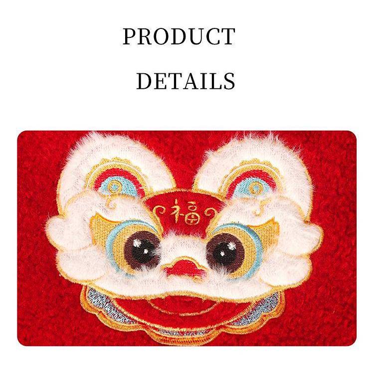 【Ready Stock】 Pet Dog New Year Clothes Autumn and Winter Shiba Inu Corgi Medium-Sized Dog Winter Fleece-Lined Warm Festive Chinese New Year Celebration Coat lbL7