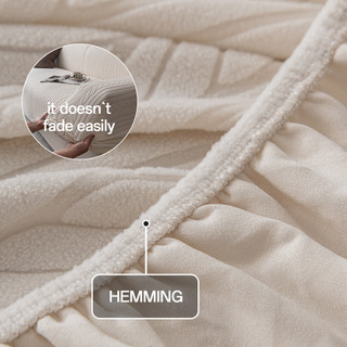 Hàng sẵn có Vận chuyển nhanh Bốn chỗ (235cm-300cm) Vỏ bọc ghế sofa đàn hồi lông cừu Jacquard lười biếng Bao gồm tất cả trong một Vỏ bọc ghế sofa bốn mùa phổ thông chống trầy xước cao cấp chống bụi 0