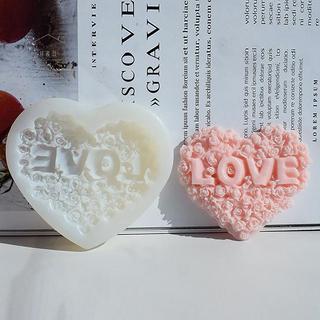 RO > 1 Hoa Hồng Hình Trái Tim Khuôn Silicon DIY Tình Yêu Hoa Nến Thạch Cao Dụng Cụ Làm Socola Khuôn Đá Trang Trí Lễ Tình Nhân Quà Tặng Mới