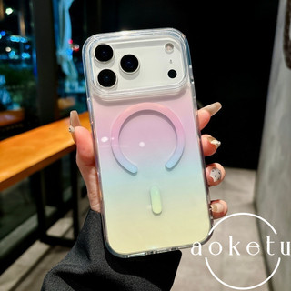 Hút từ tính gradient trong suốt thích hợp cho vỏ điện thoại iPhone 17pro, acrylic trong suốt 16pro, 15 cảm giác cao cấp, 14 bao gồm tất cả chống rơi, vỏ bảo vệ 12 / 11